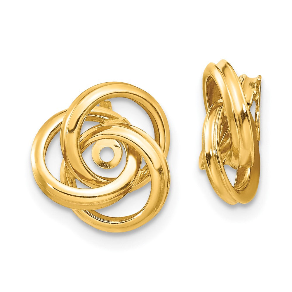 14k Yellow Gold 10 mm Polished Love Knot Earring Jackets (2.06 grams)