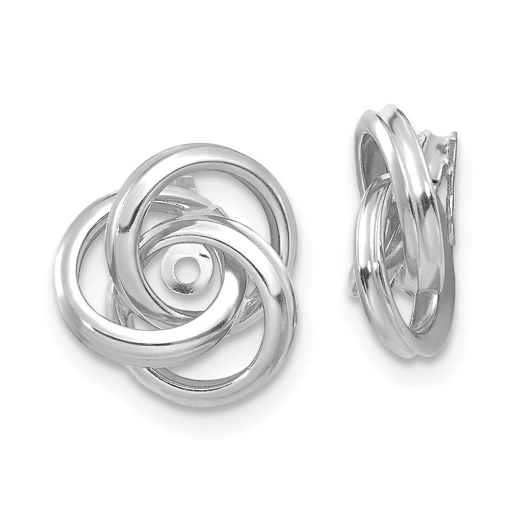 14k White Gold 10 mm Polished Love Knot Earring Jackets (1.97 grams)