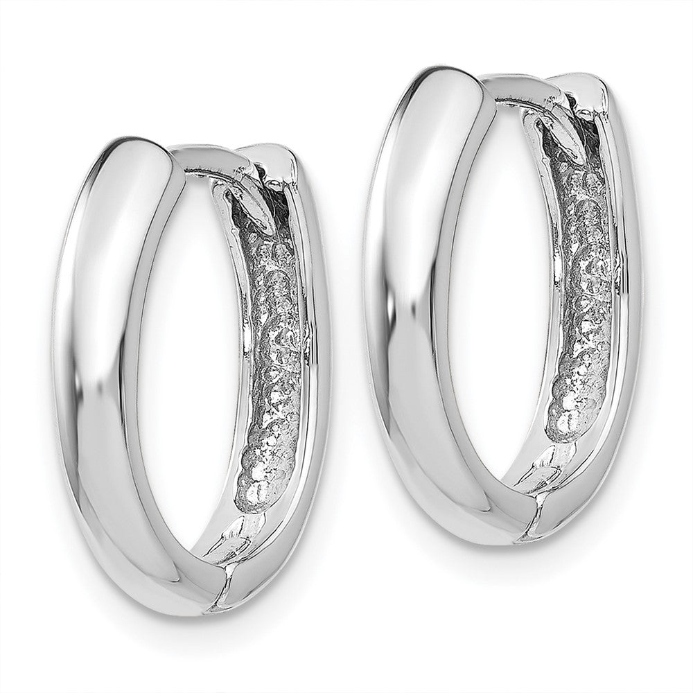 14k White Gold 4 mm Hinged Hoop Earrings (2.85 grams)