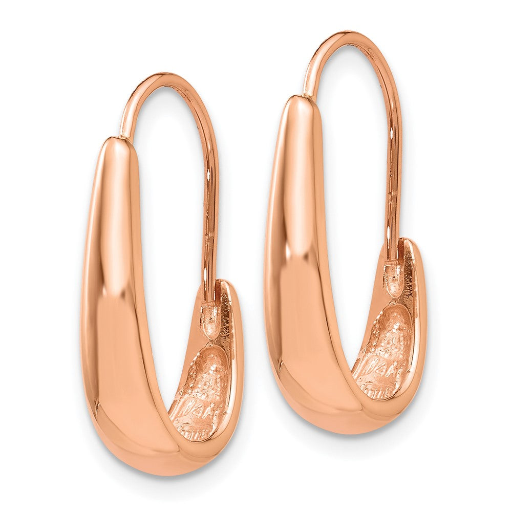 14k Rose Gold 5 mm Polished Tapered J-Hoop Wire Earrings (3.25 grams)