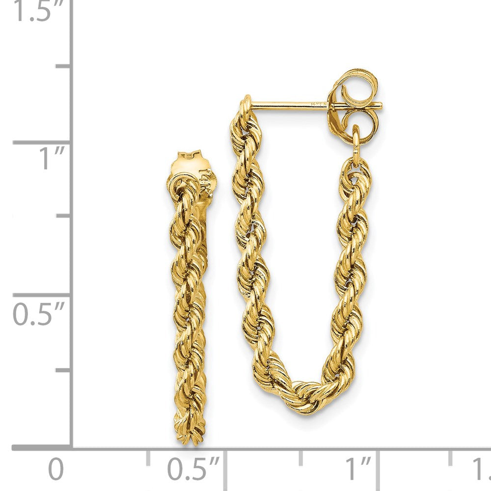 14k Yellow Gold 8 mm Hollow Rope Earrings (1.03 grams)