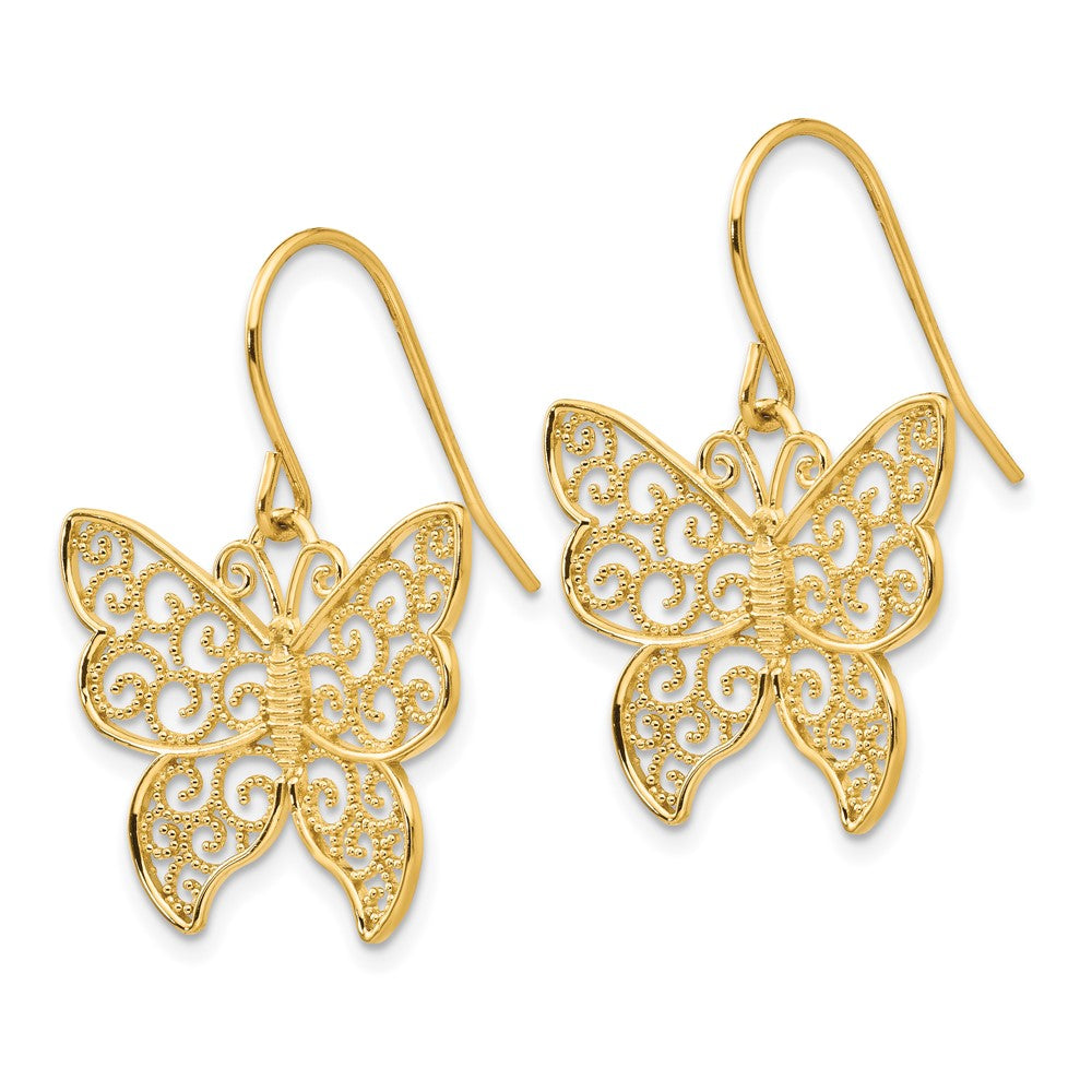 14k Yellow Gold 18 mm Butterfly Earrings (2.38 grams)