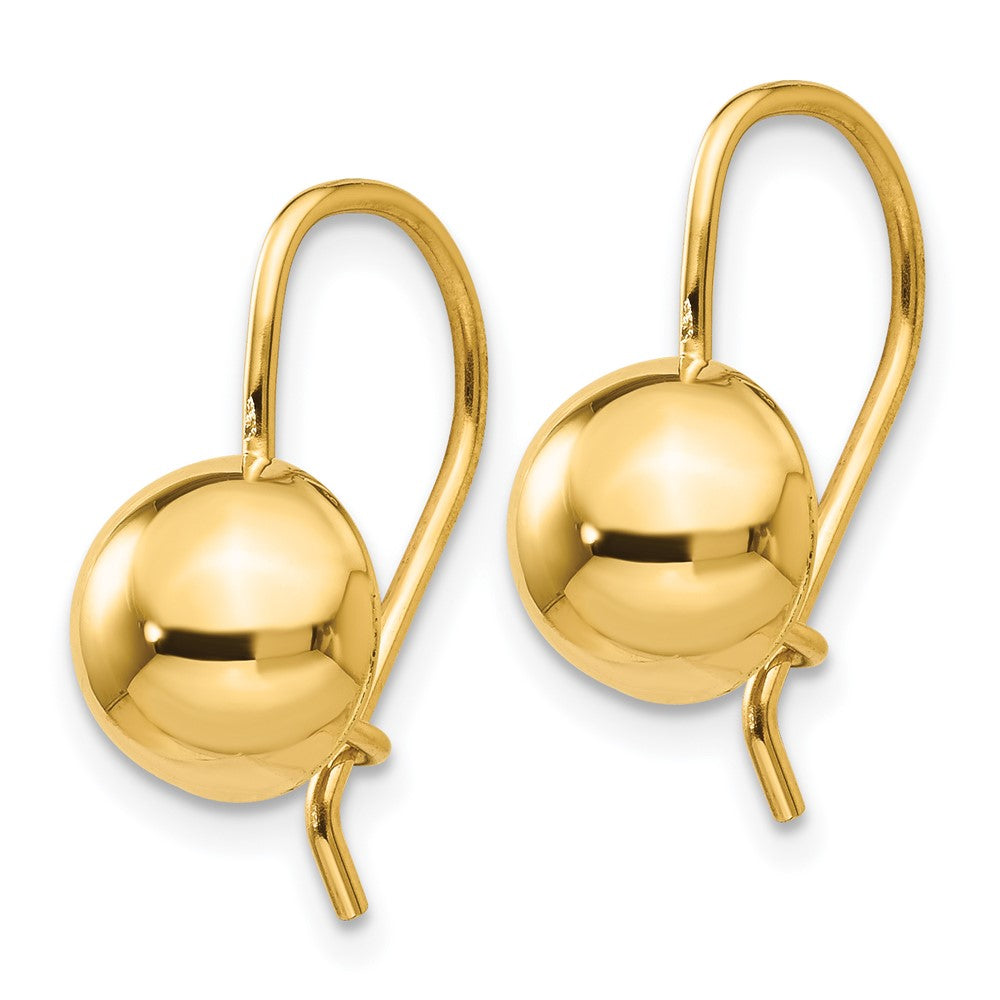 14k Yellow Gold 8 mm Hollow Half Ball Earrings (1.38 grams)