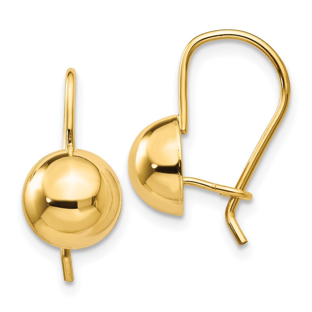 14k Yellow Gold 8 mm Hollow Half Ball Earrings (1.38 grams)