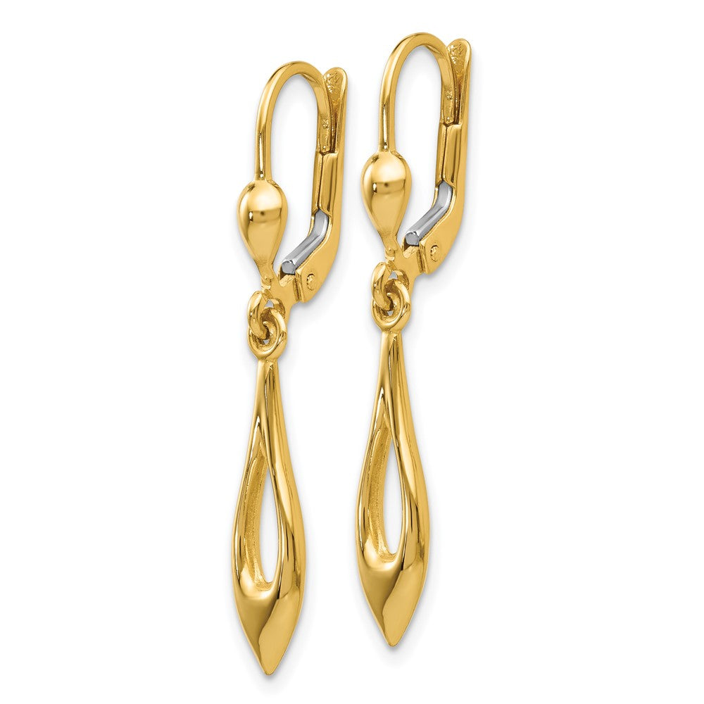 14k Yellow Gold 5 mm Gold Polished Dangle Leverback Earrings (1.64 grams)