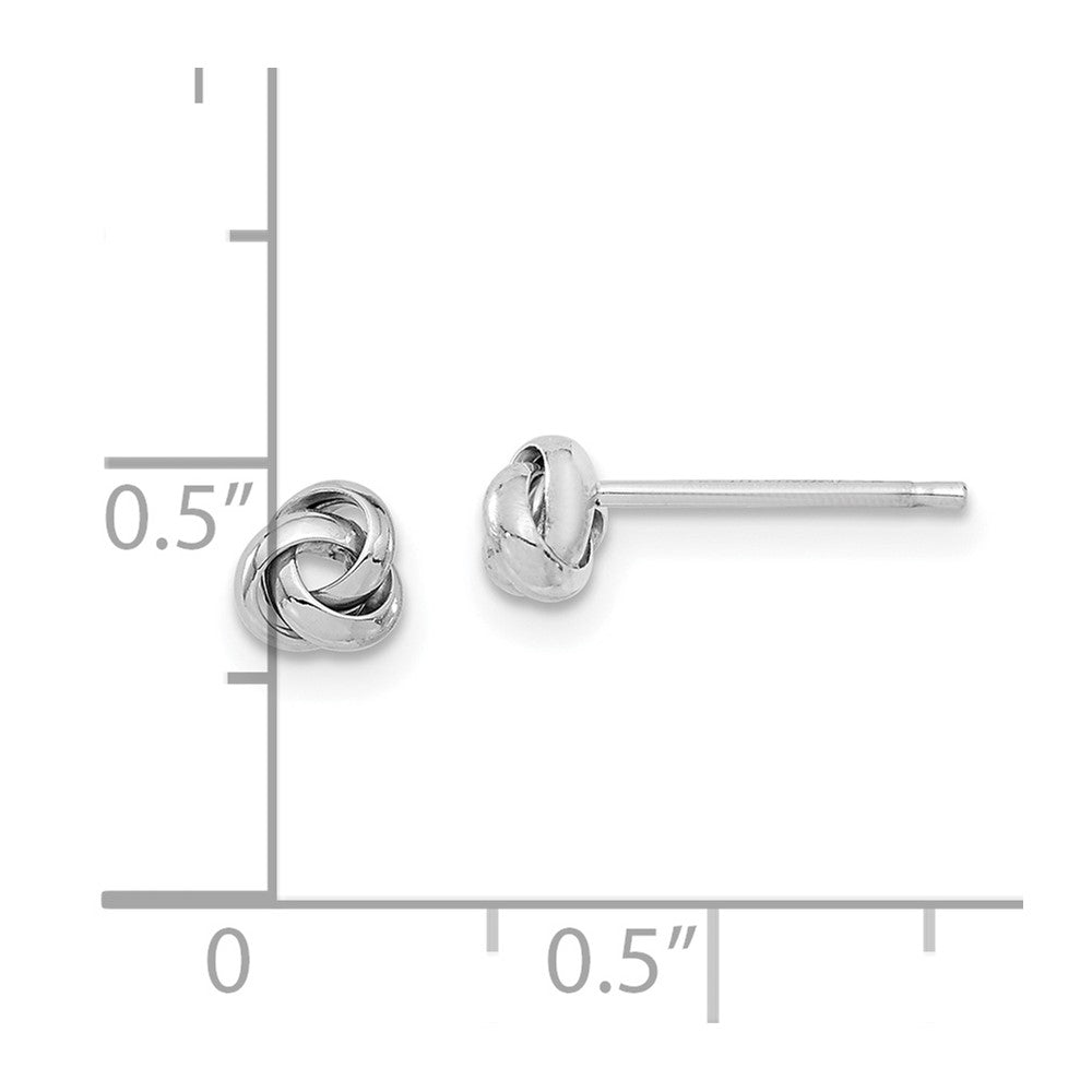 14k White Gold 4.5 mm Polished Love Knot Post Earrings (0.7 grams)