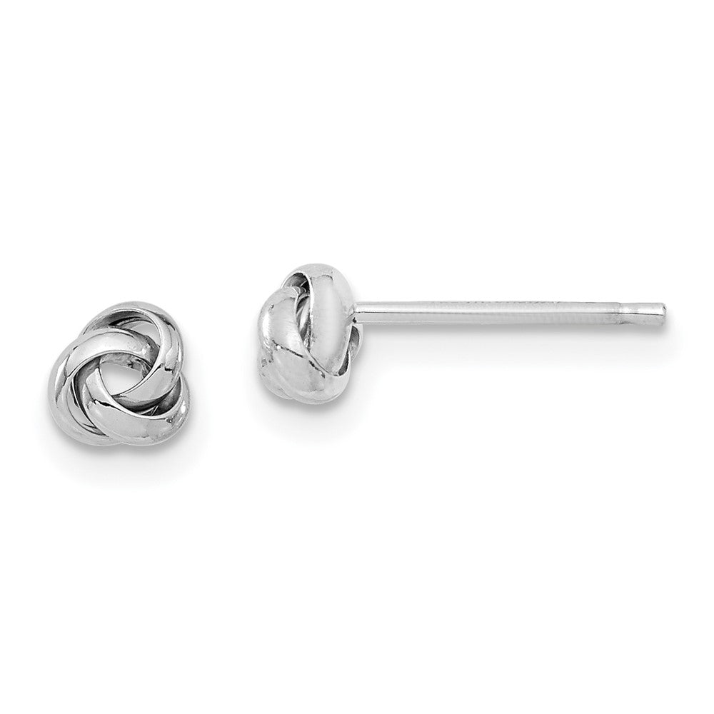 14k White Gold 4.5 mm Polished Love Knot Post Earrings (0.7 grams)
