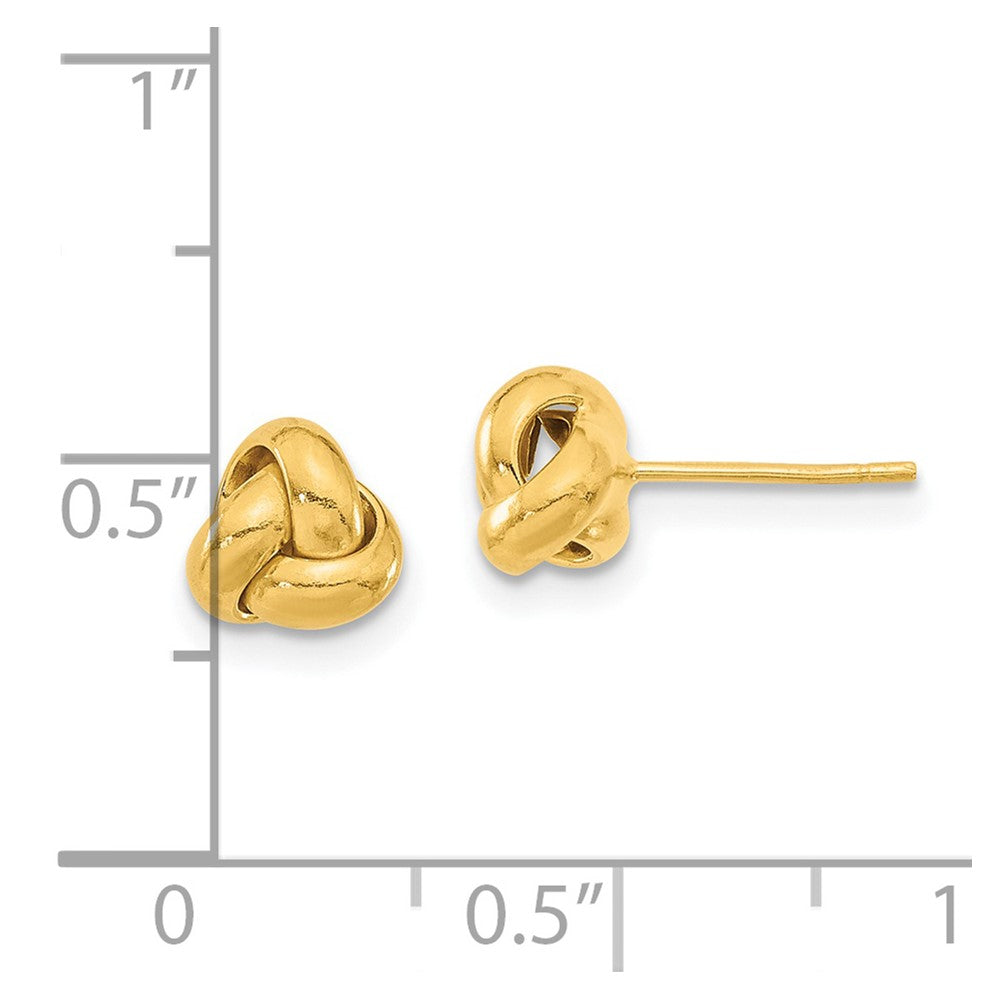 14k Yellow Gold 7.5 mm Gold Polished Love Knot Post Earrings (0.62 grams)