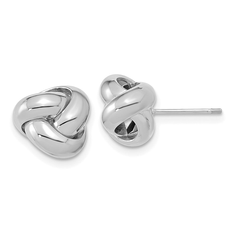 14k White Gold 11 mm Polished Love Knot Post Earrings (1.27 grams)