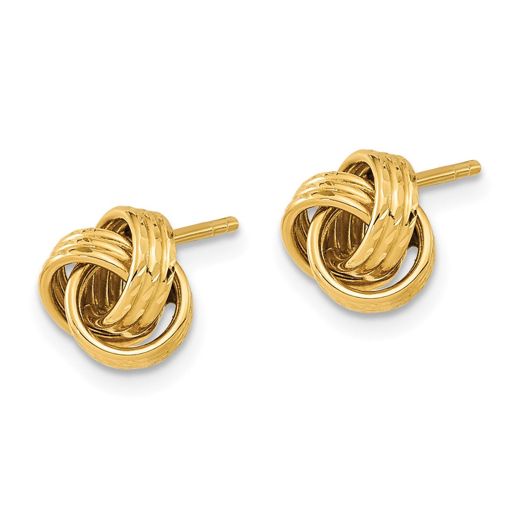14k Yellow Gold 8.5 mm Polished Love knot Post Earrings (1.33 grams)