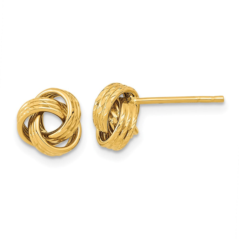 14k Yellow Gold 8.5 mm Polished Love knot Post Earrings (1.33 grams)