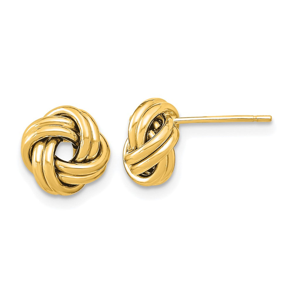 14k Yellow Gold 9 mm Polished Double Love Knot Post Earrings (0.84 grams)
