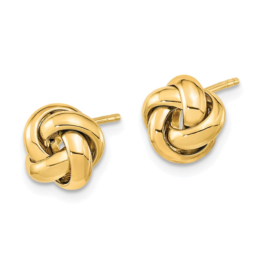 14k Yellow Gold 9 mm Polished Love Knot Post Earrings (1.7 grams)