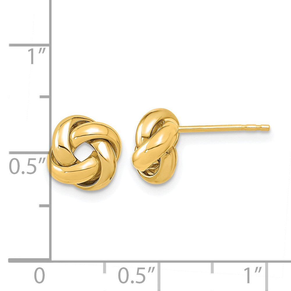 14k Yellow Gold 9 mm Polished Love Knot Post Earrings (1.7 grams)