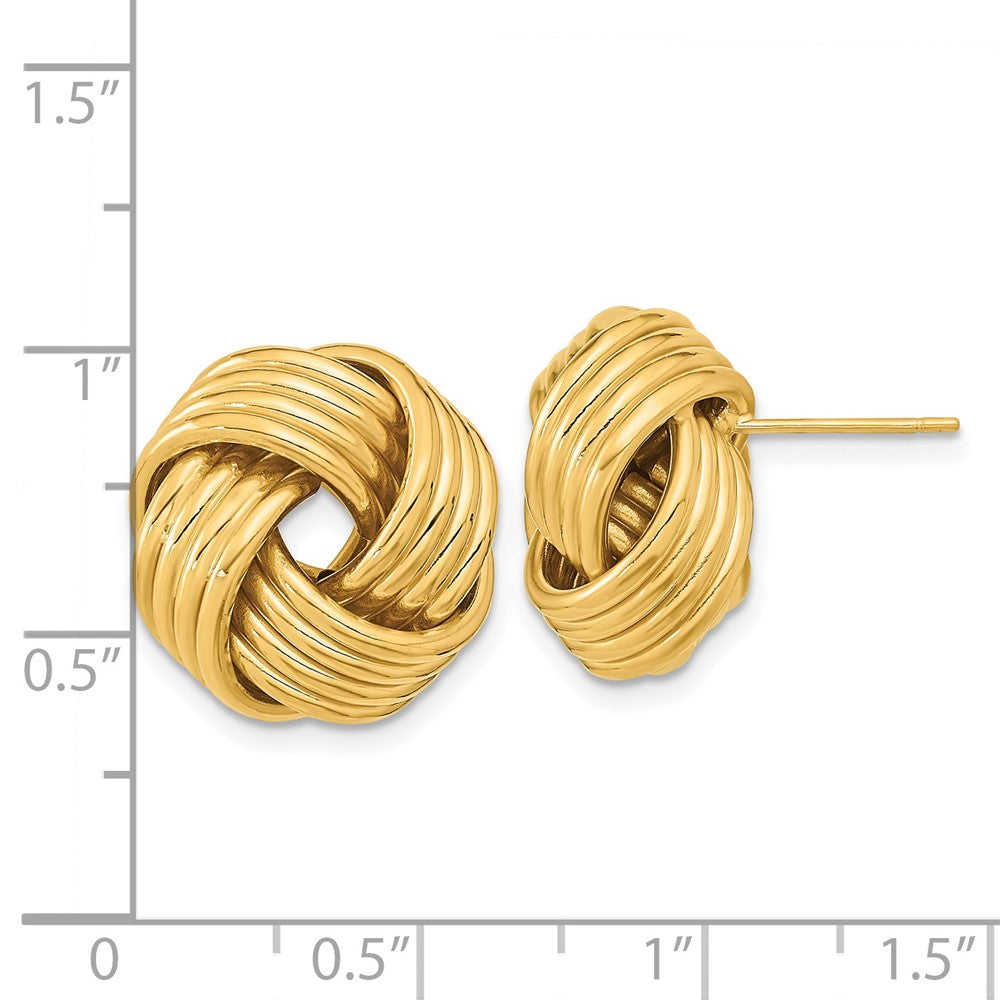 14k Yellow Gold 17 mm Polished Love Knot Post Earrings (2.77 grams)