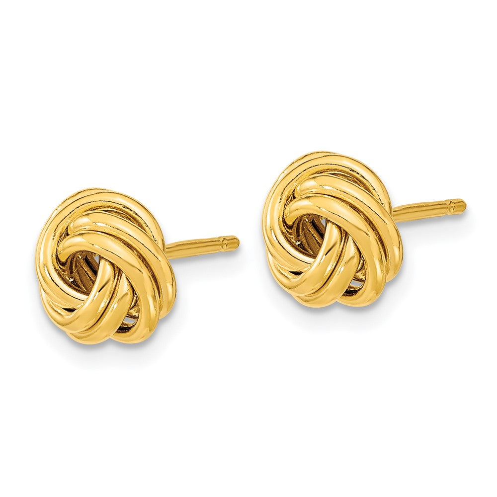 14k Yellow Gold 9 mm Polished Love Knot Post Earrings (2.23 grams)