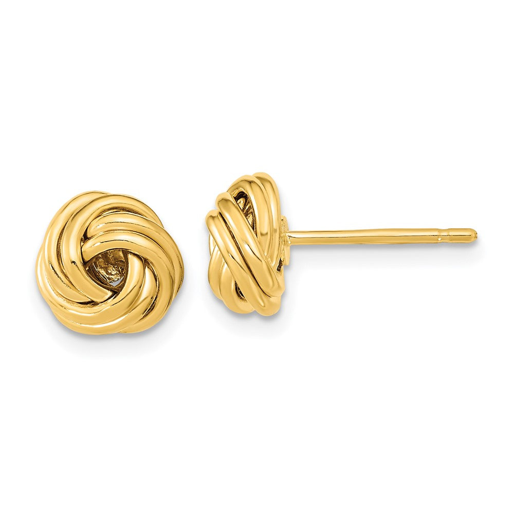 14k Yellow Gold 9 mm Polished Love Knot Post Earrings (2.23 grams)