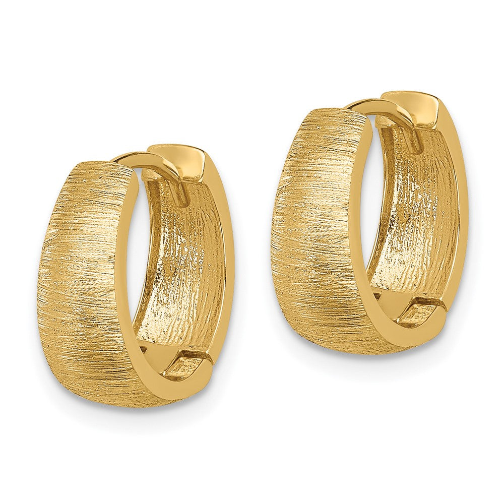 14k Yellow Gold 14.3 mm Textured Hoop Earrings (2.35 grams)
