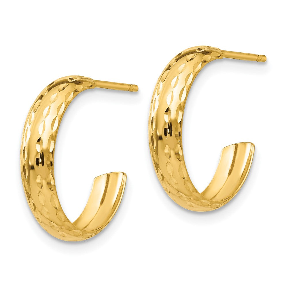 14k Yellow Gold 3 mm J-Hoop Earrings (0.83 grams)