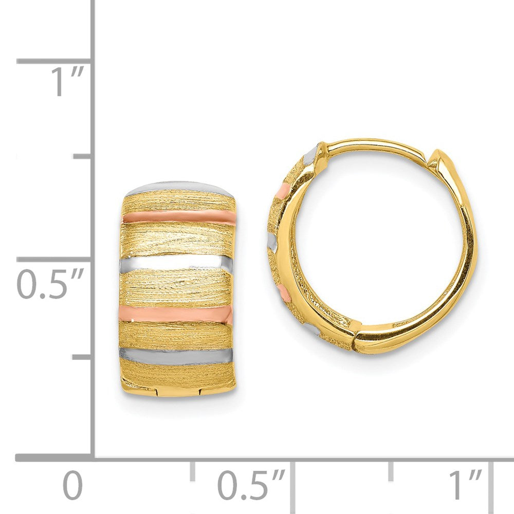 14k Yellow & Rhodium 13.5 mm Hoop Earrings (2.79 grams)