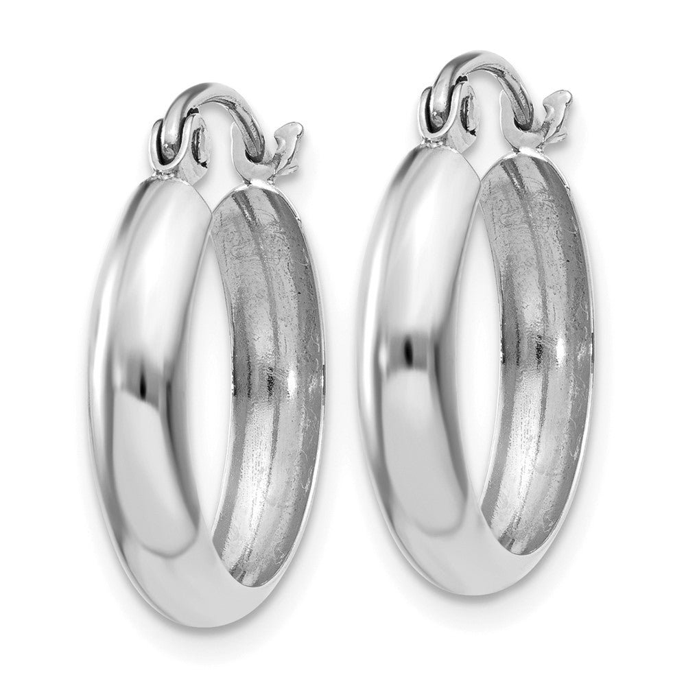 14k White Gold 3.5 mm Hoop Earrings (1.03 grams)