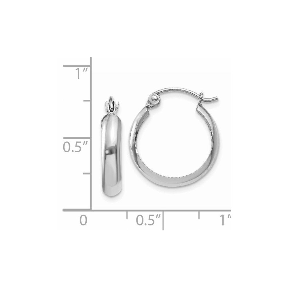 14k White Gold 3.5 mm Hoop Earrings (1.03 grams)