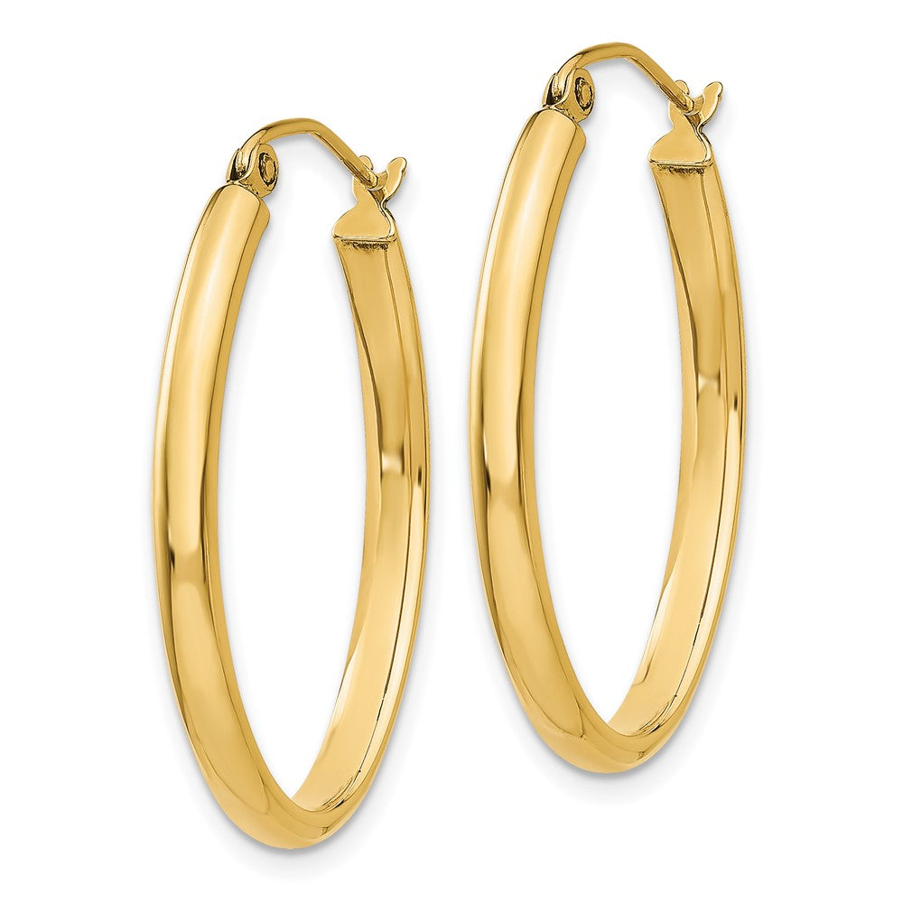 14k Yellow Gold 21.5 mm Oval Hoop Earrings (1.46 grams)
