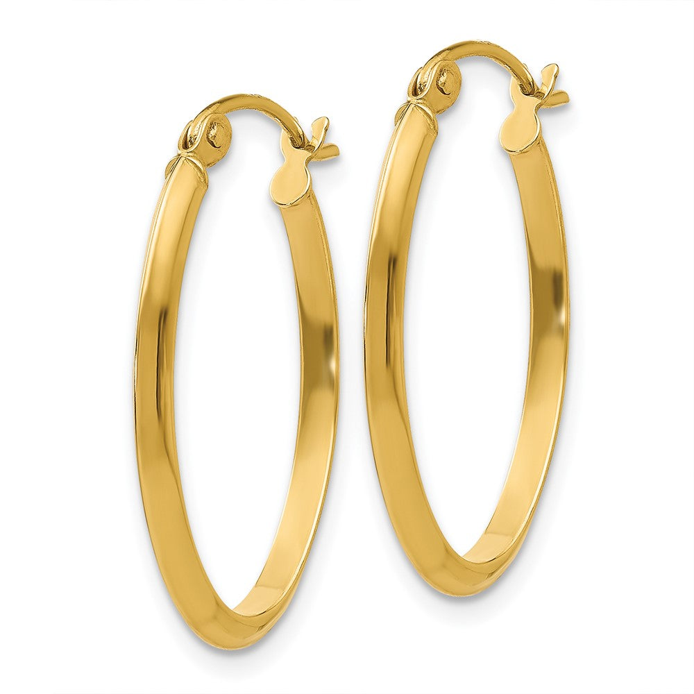 14k Yellow Gold 17 mm Oval Hoop Earrings (1.47 grams)