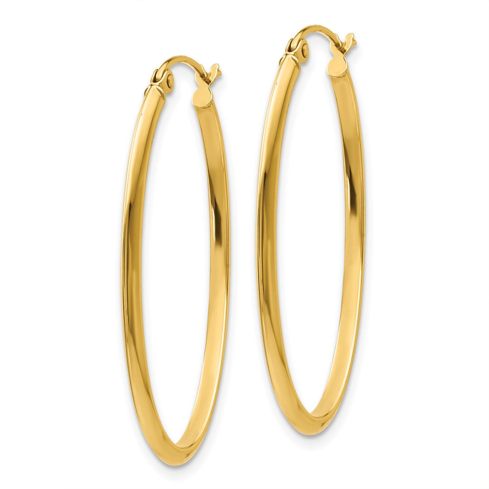 14k Yellow Gold 21 mm Oval Hoop Earrings (2.06 grams)