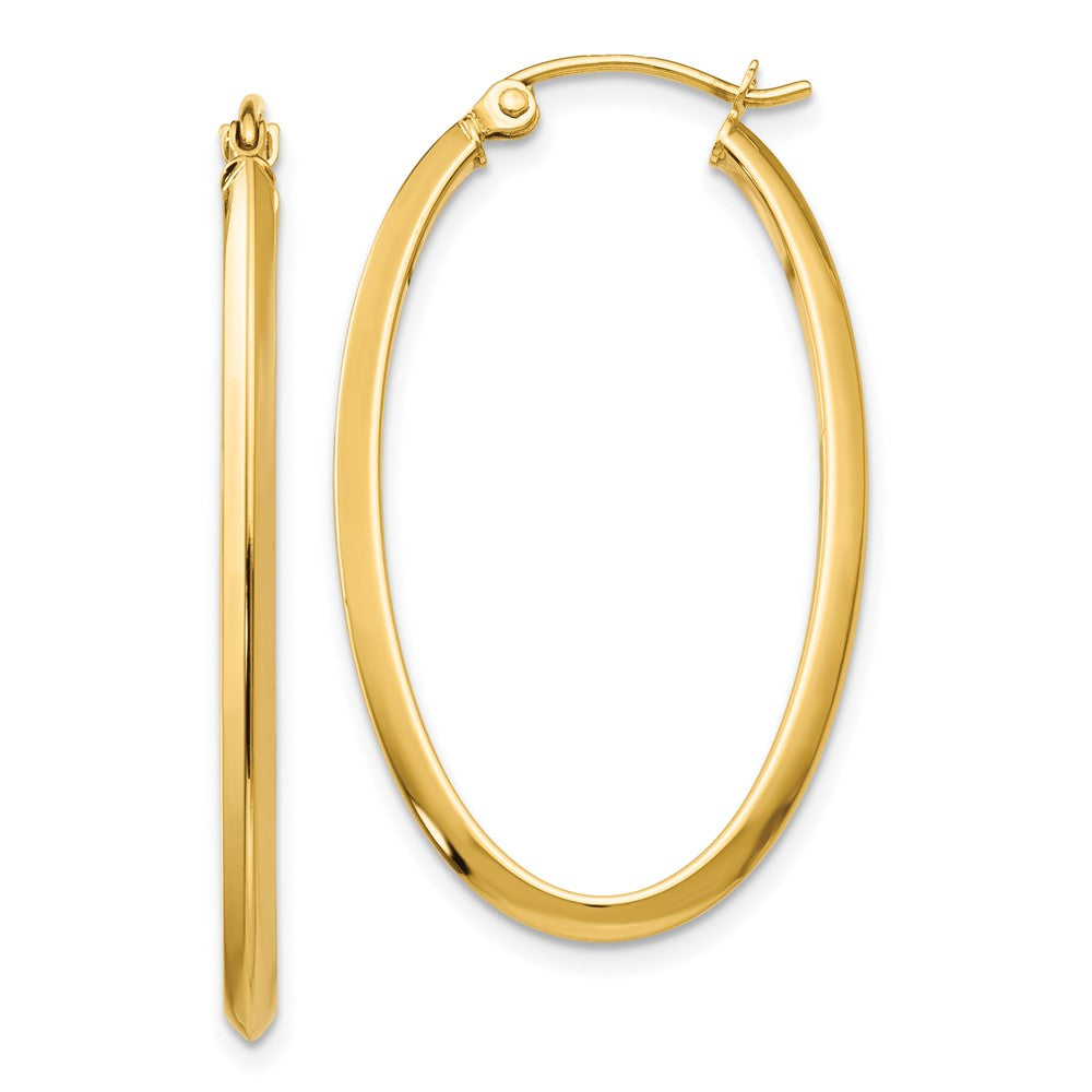 14k Yellow Gold 21 mm Oval Hoop Earrings (2.06 grams)