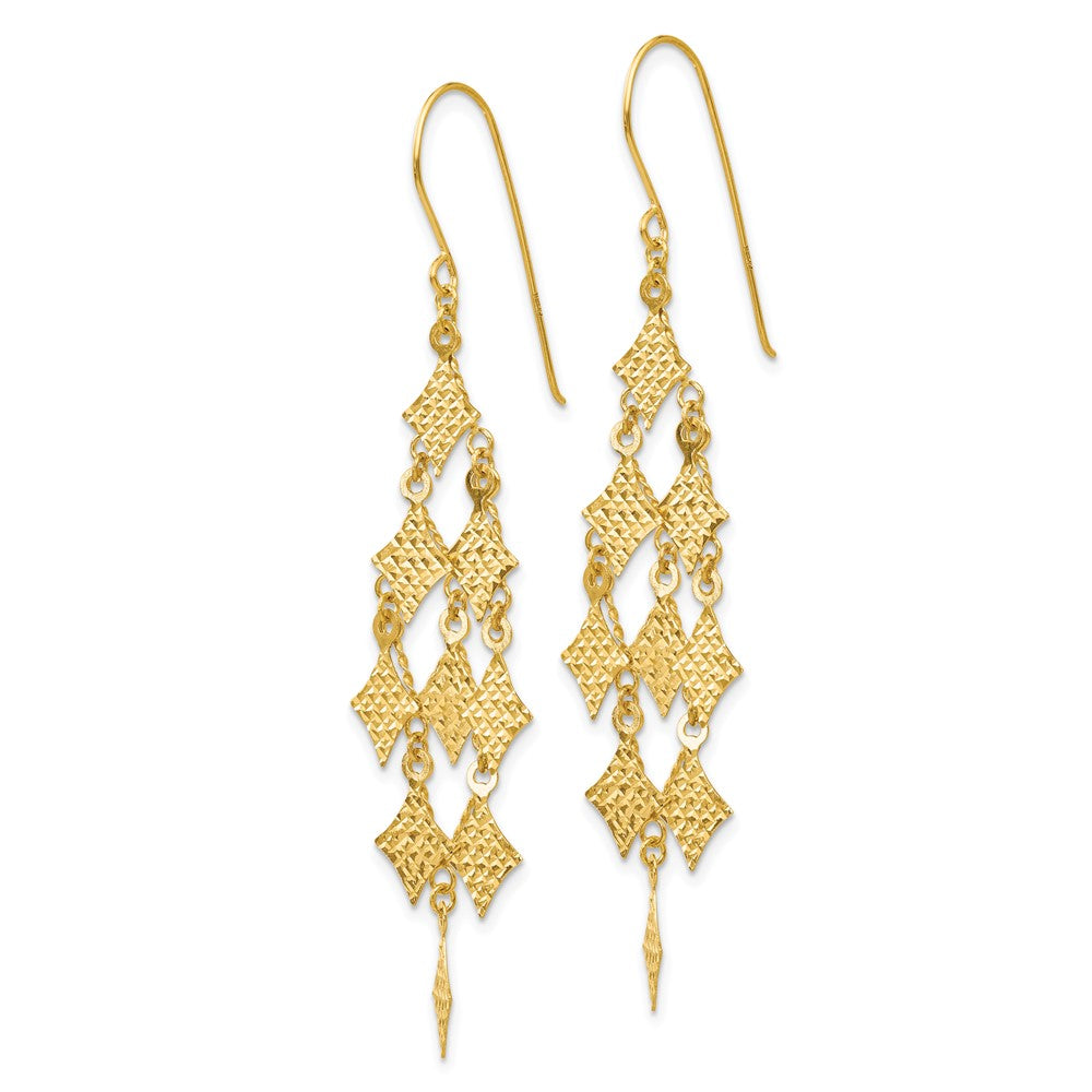14k Yellow Gold 18 mm Diamond-cut Chandelier Earrings (1.81 grams)
