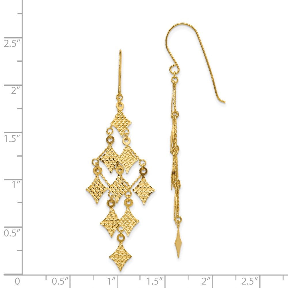 14k Yellow Gold 18 mm Diamond-cut Chandelier Earrings (1.81 grams)