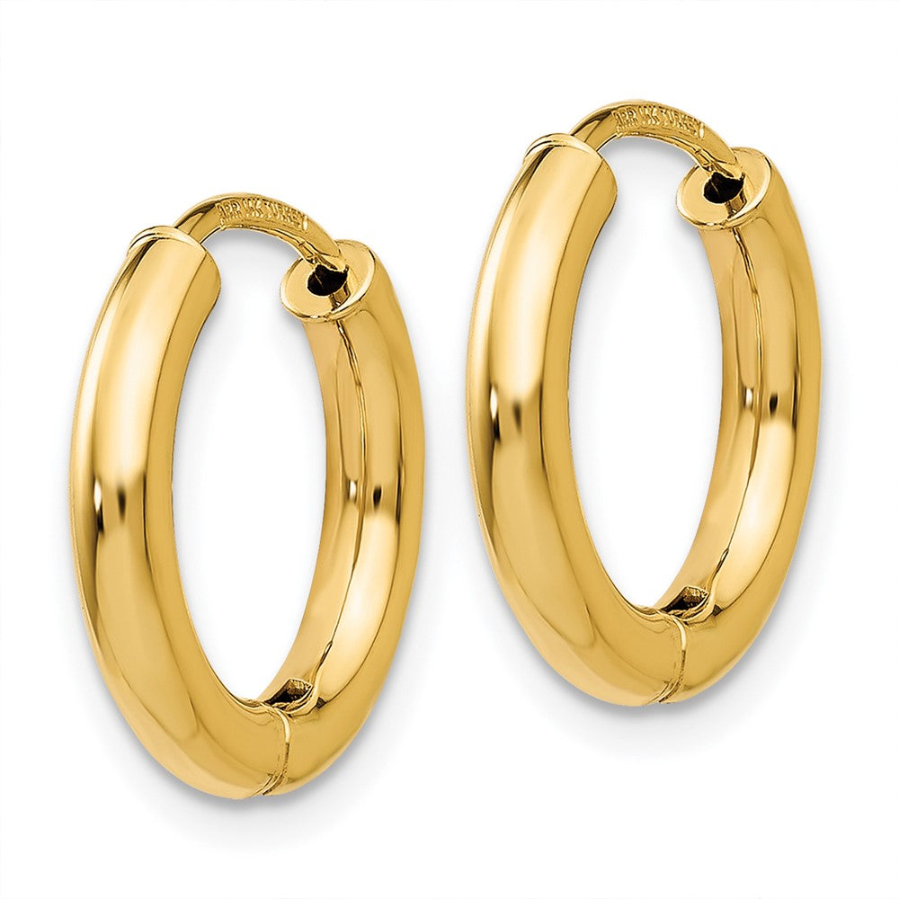 14k Yellow Gold 15 mm Polished Hollow Hoop Earrings (1.44 grams)