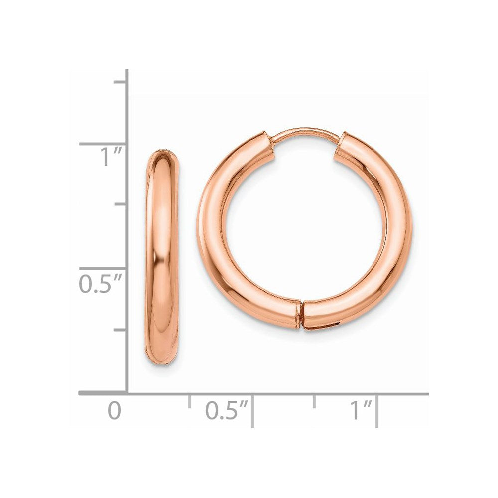 14k Rose Gold 21 mm Hinged Hoop Earrings (2.35 grams)