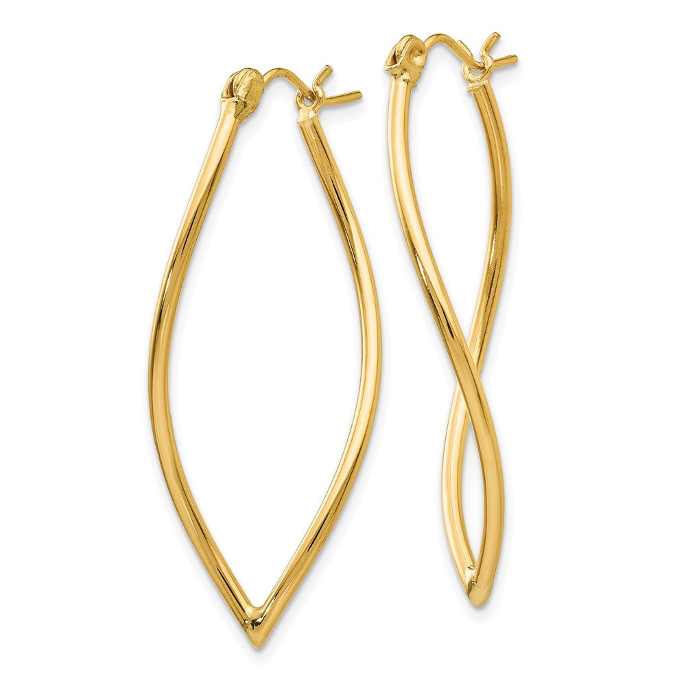 14k Yellow Gold 17 mm Polished Fancy Hoop Earrings (1.97 grams)
