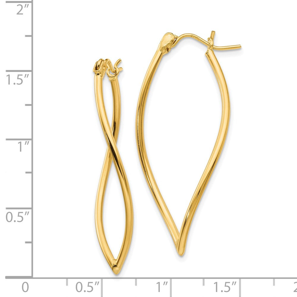 14k Yellow Gold 17 mm Polished Fancy Hoop Earrings (1.97 grams)