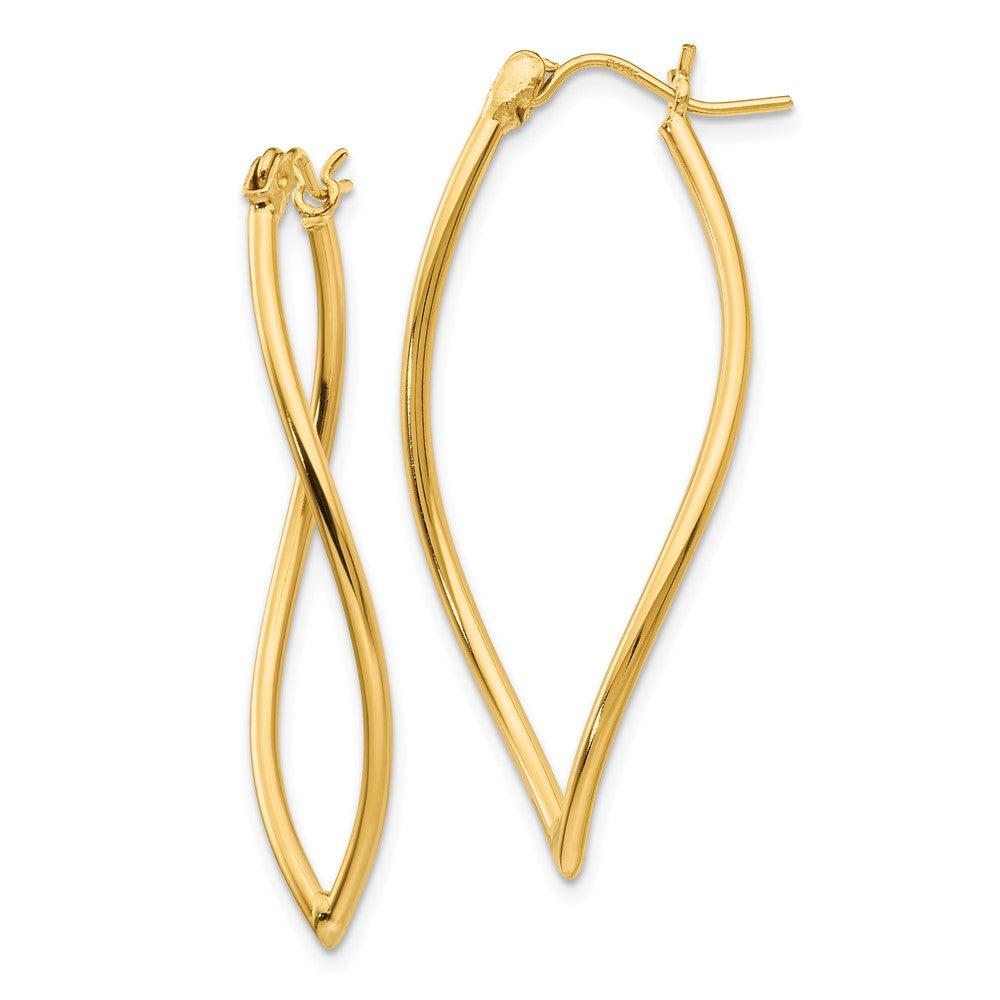 14k Yellow Gold 17 mm Polished Fancy Hoop Earrings (1.97 grams)