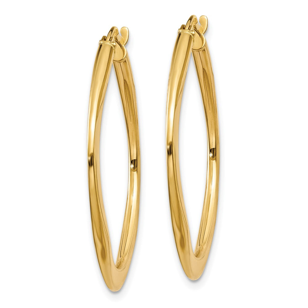 14k Yellow Gold 30 mm Tapered Square Hoop Earrings (1.93 grams)