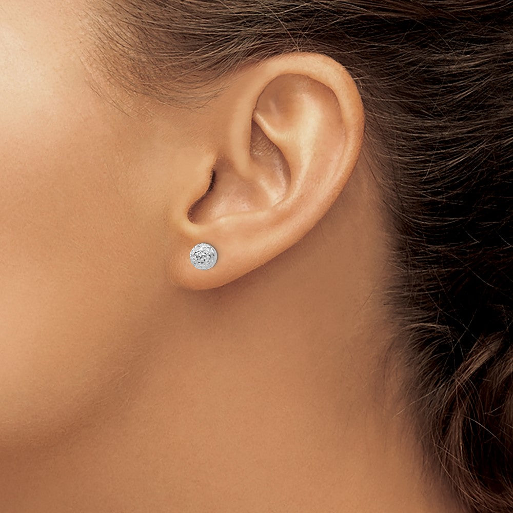 14k White Gold 6 mm Ball Post Earrings (0.7 grams)
