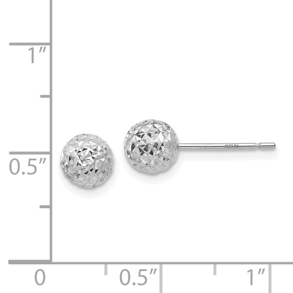 14k White Gold 6 mm Ball Post Earrings (0.7 grams)