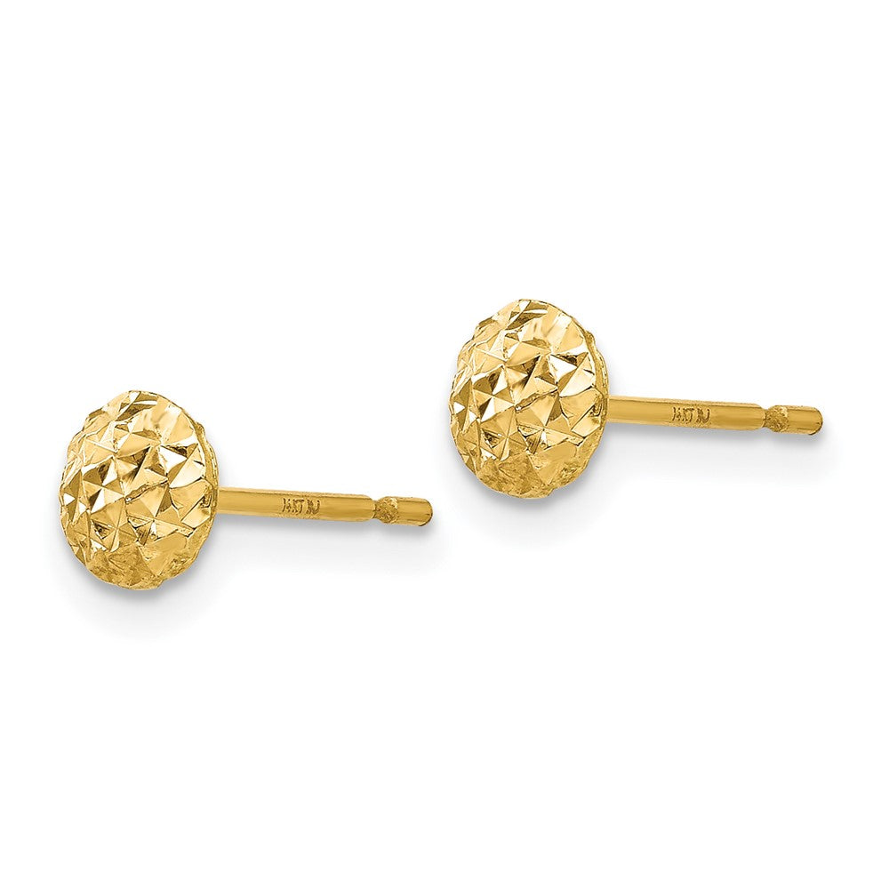 14k Yellow Gold 5 mm Circle Puff Post Earrings (0.57 grams)