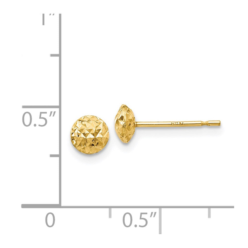 14k Yellow Gold 5 mm Circle Puff Post Earrings (0.57 grams)