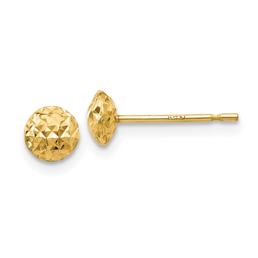 14k Yellow Gold 5 mm Circle Puff Post Earrings (0.57 grams)