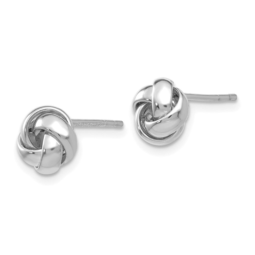 14k White Gold 8 mm Polished Knot Post Earrings (1.23 grams)