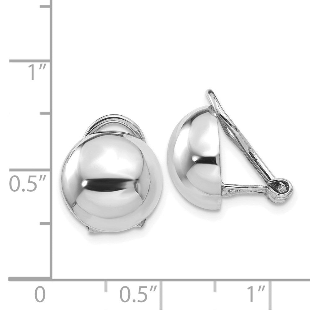 14k White Gold 12 mm Polished Non-pierced Back Earrings (3.47 grams)