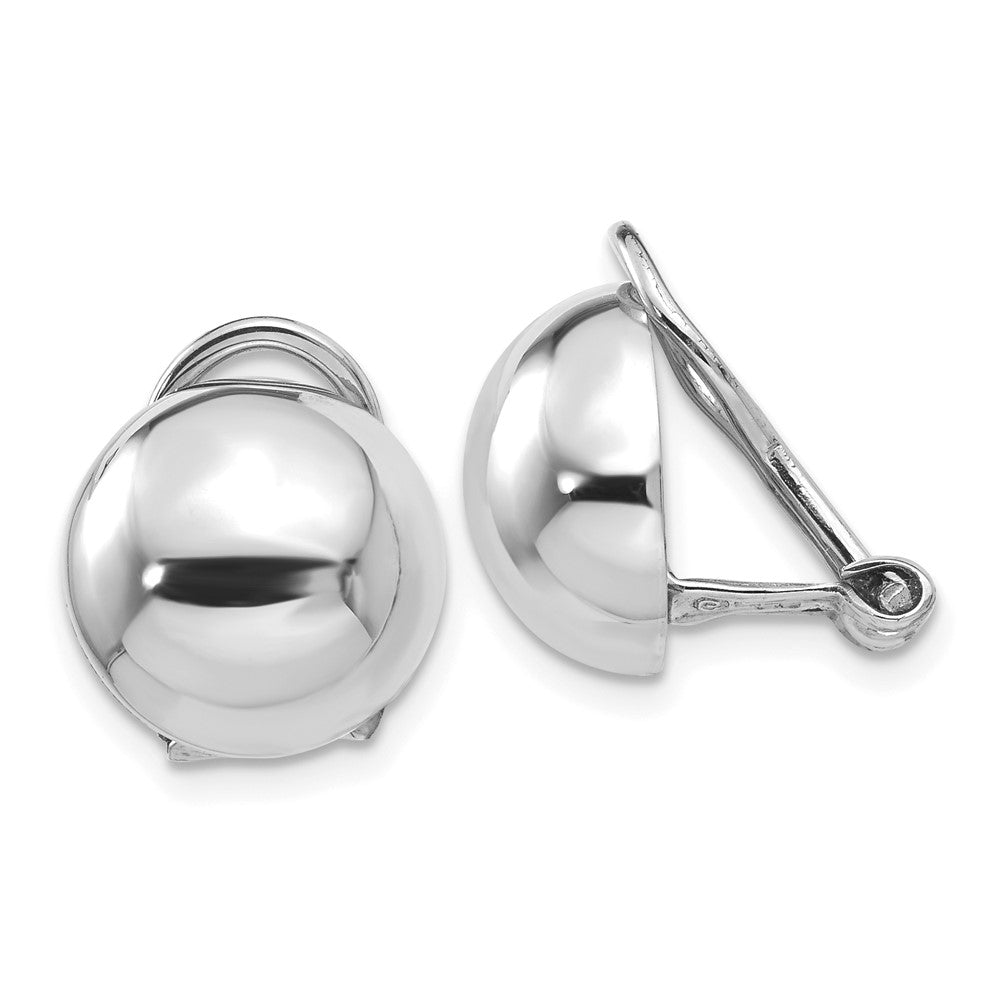 14k White Gold 12 mm Polished Non-pierced Back Earrings (3.47 grams)