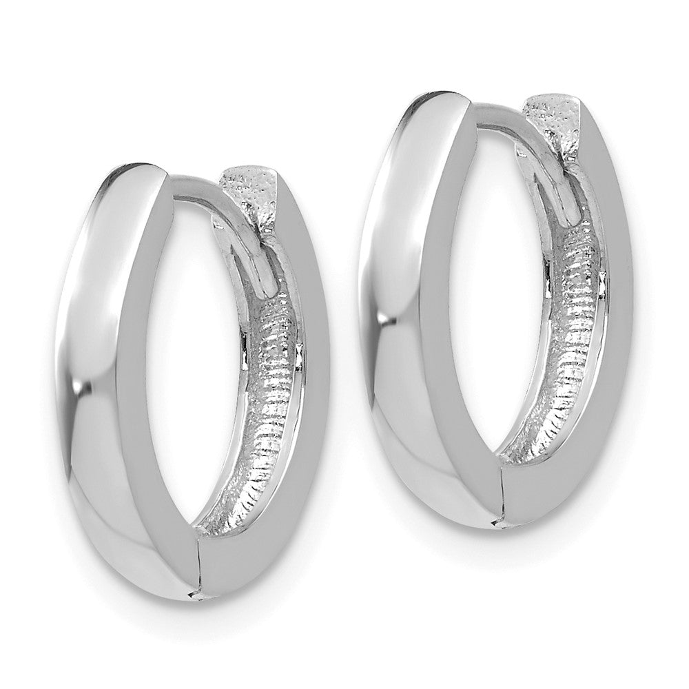 14k White Gold 2.5 mm Round Hinged Hoop Earrings (2.13 grams)