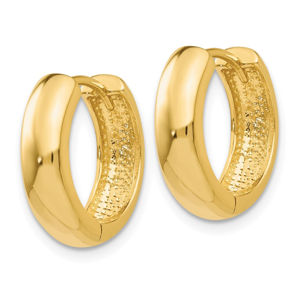 14k Yellow Gold 4 mm Round Hinged Hoop Earrings (3.64 grams)