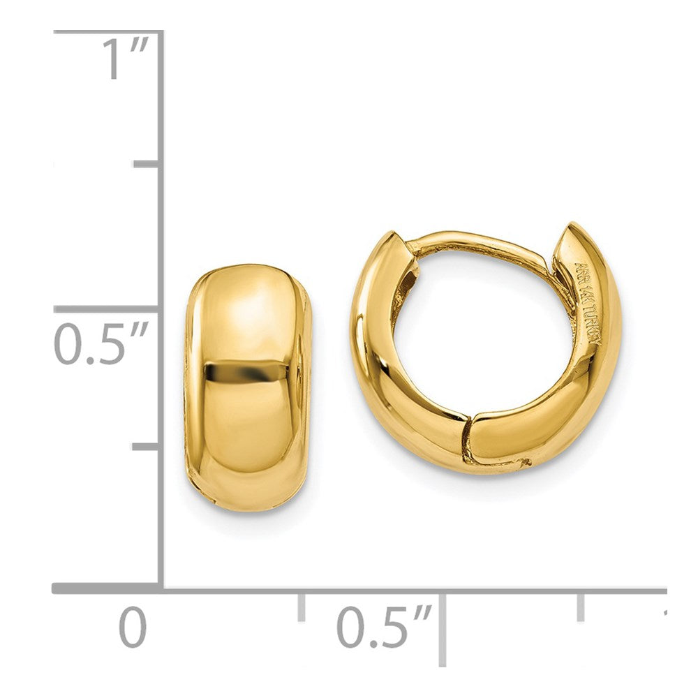 14k Yellow Gold 6 mm Hinged Hoop Earrings (3.28 grams)