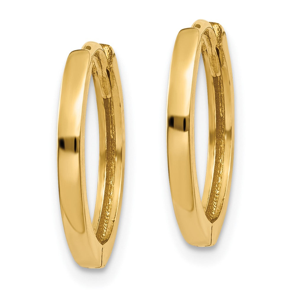 14k Yellow Gold 1.5 mm Round Hinged Hoop Earrings (1.41 grams)